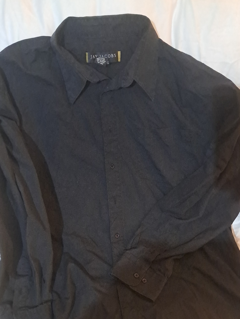 Marc Jacobs-Inspired Men's Black Long-Sleeve Dress Shirt